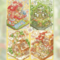 Cute Animals Happy Shops – 3D Miniature Scene Stickers – 4 Theme Sets: Cat Tree Café | Panda Sushi Bar | Doggy Grooming Salon | Little Bear Dumpling Shop