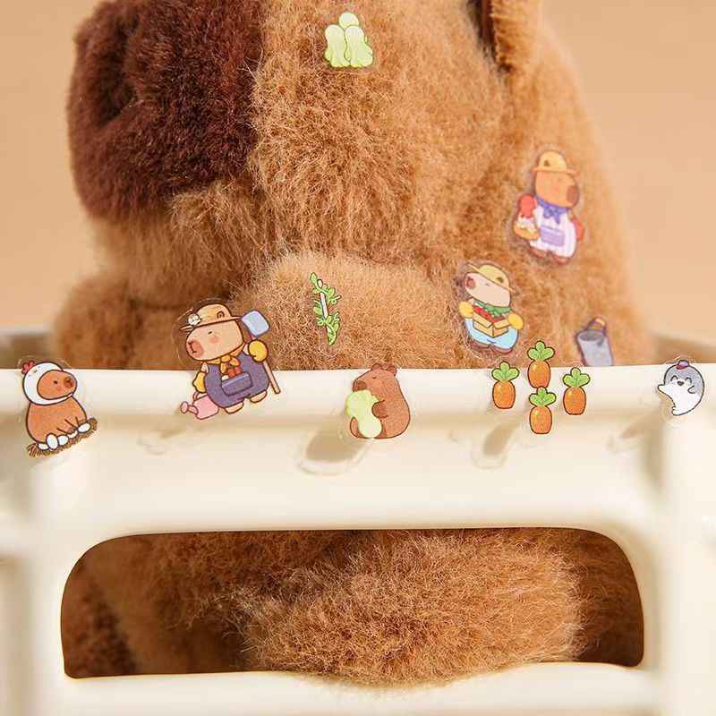 Cute Capybara – 3D Miniature Sticker Scenes - 4 Theme Sets: Underground Cave | Underwater World | Fun Farm | Mysterious Space