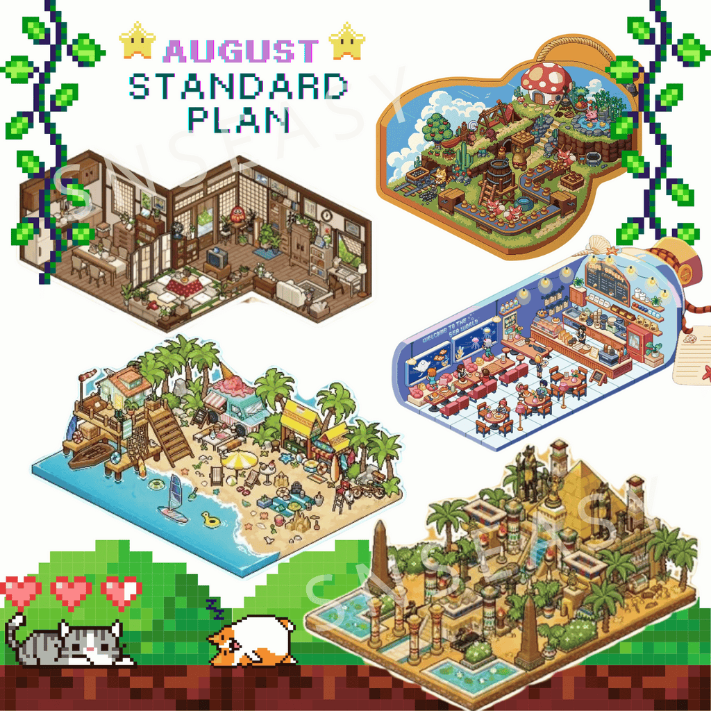 "Pixel World" Scene Sticker Box