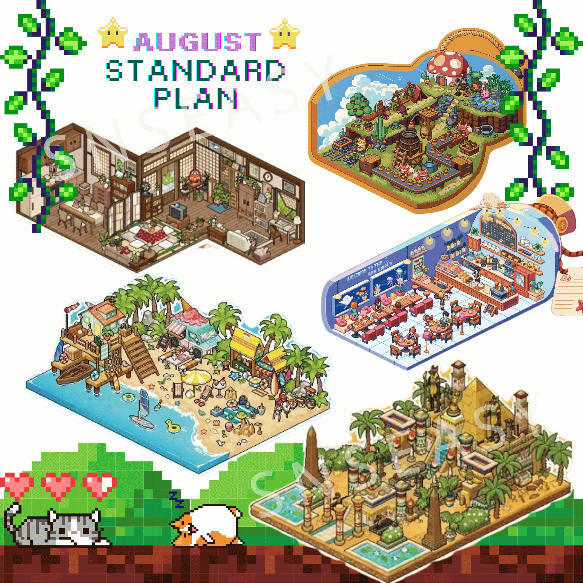 "Pixel World" Scene Sticker Box