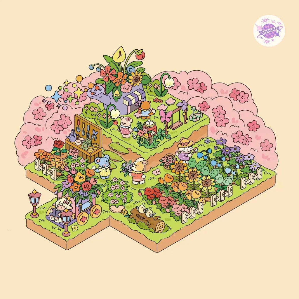 Pastoral Farm Series – 3D Miniature Sticker Scenes - 4 Theme Sets: Animal Farm | Vegetable Farm | Flower Farm | Fruit Farm