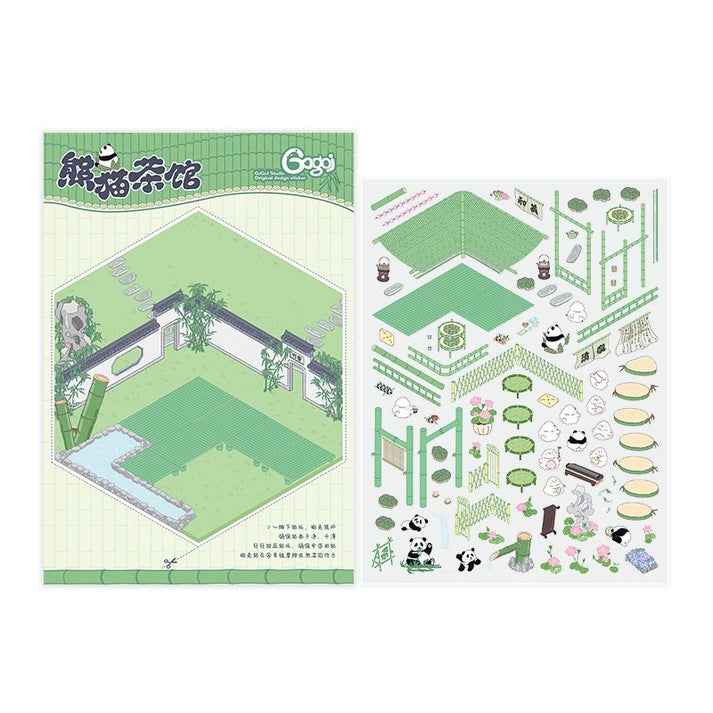 Cute Chick 3D Sticker Scenes - 12 Theme Sets: Coffee Flower | Panda Tea House | Bakery Shop | Apartment | Halloween | Outdoor Party | Snack Store | Arcade | Girls' Dormitory | Retro Hall | Public Bathhouse | Chinese Inn