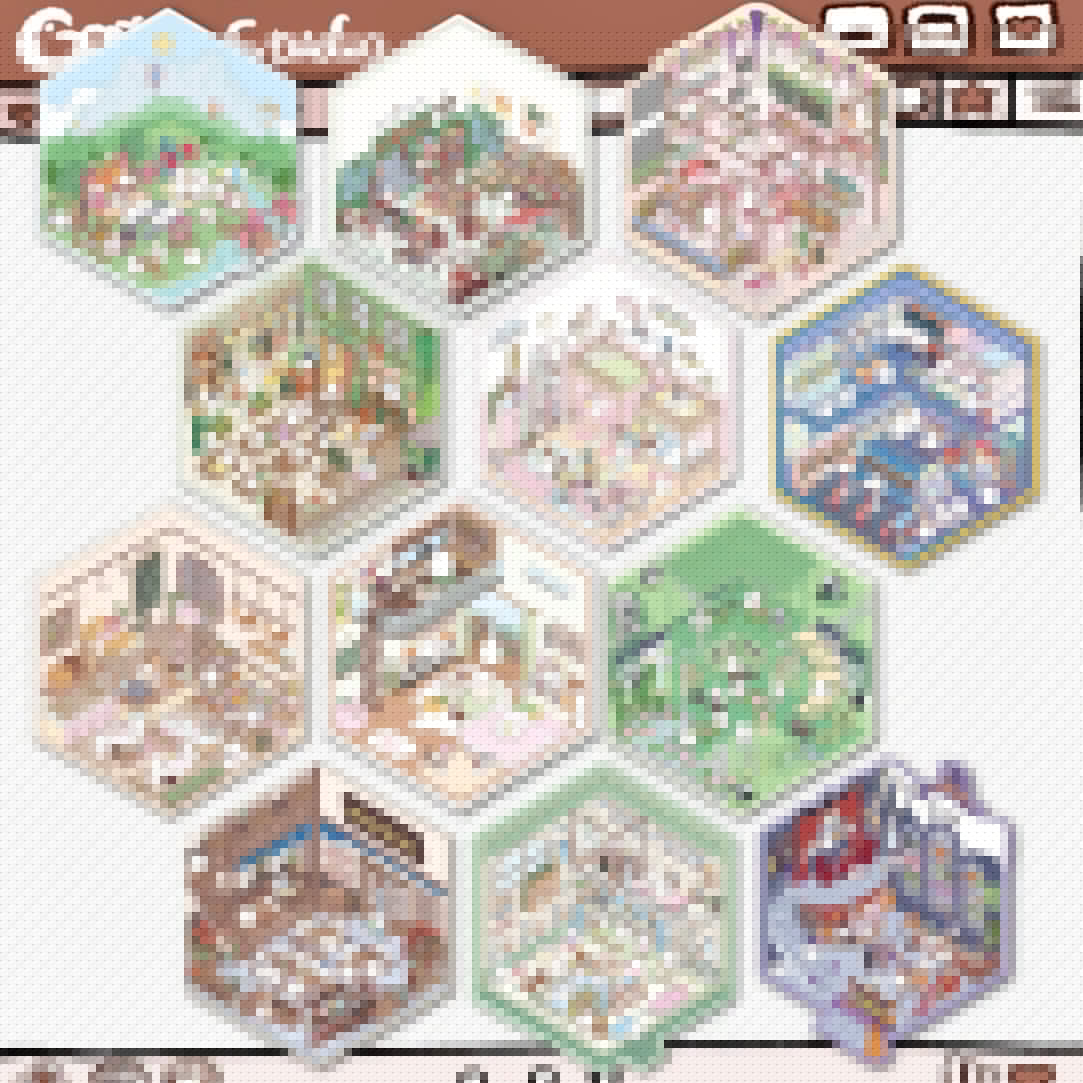Cute Chick 3D Sticker Scenes - 12 Theme Sets: Coffee Flower | Panda Tea House | Bakery Shop | Apartment | Halloween | Outdoor Party | Snack Store | Arcade | Girls' Dormitory | Retro Hall | Public Bathhouse | Chinese Inn