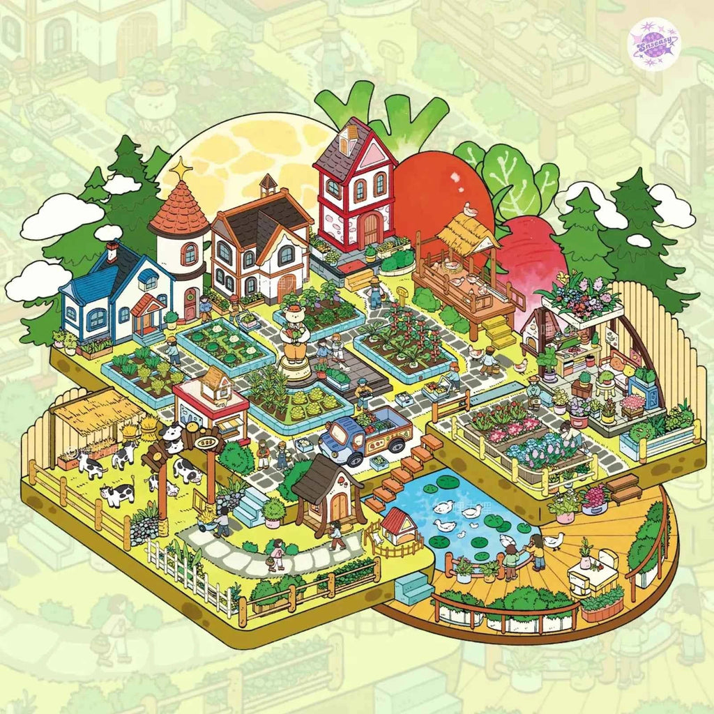 Forest Farm Series– Plus 3D DIY Miniature Sticker Scenes - 2 Theme Sets: Forest Time | Forest Farm