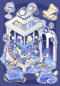 Jelly Series 3.0 – 3D Miniature Sticker Scenes - 2 Theme Sets: Black & Red Tomato Jelly | Blue & White Dream Jelly