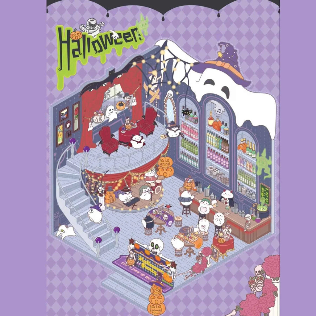 Happy Halloween 3D Isometric Room Stickers - 2 Theme Sets: Halloween Outdoor Party | Halloween (One Piece)