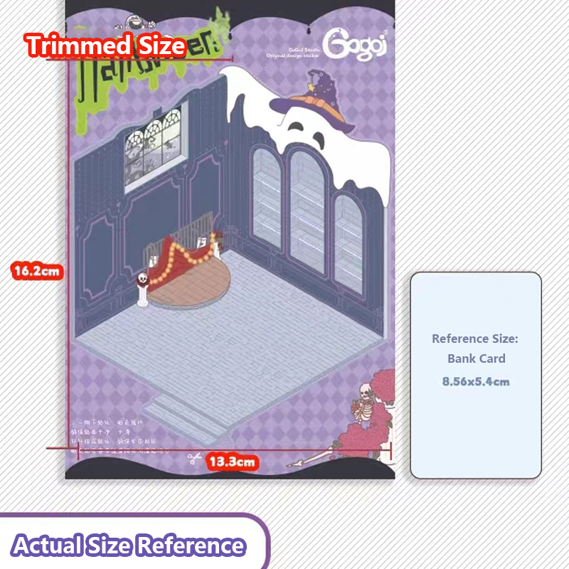 Happy Halloween 3D Isometric Room Stickers - 2 Theme Sets: Halloween Outdoor Party | Halloween (One Piece)
