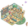 Plus Animal Shop – 3D Miniature Sticker Scenes - 2 Theme Sets: Lion Shop | Star Cat Café