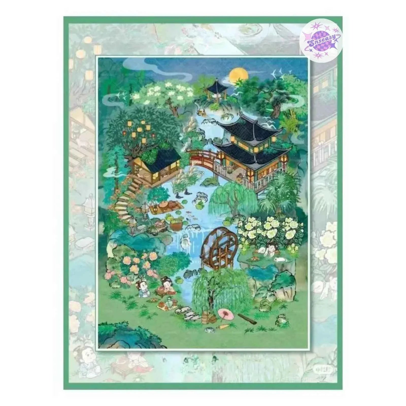My Ancient Style House 4.0 – 3D Miniature Sticker Scenes - 4 Theme Sets: Farmhouse Courtyard | Peach Tree Courtyard | Waterfront Courtyard | Lotus Pond Courtyard