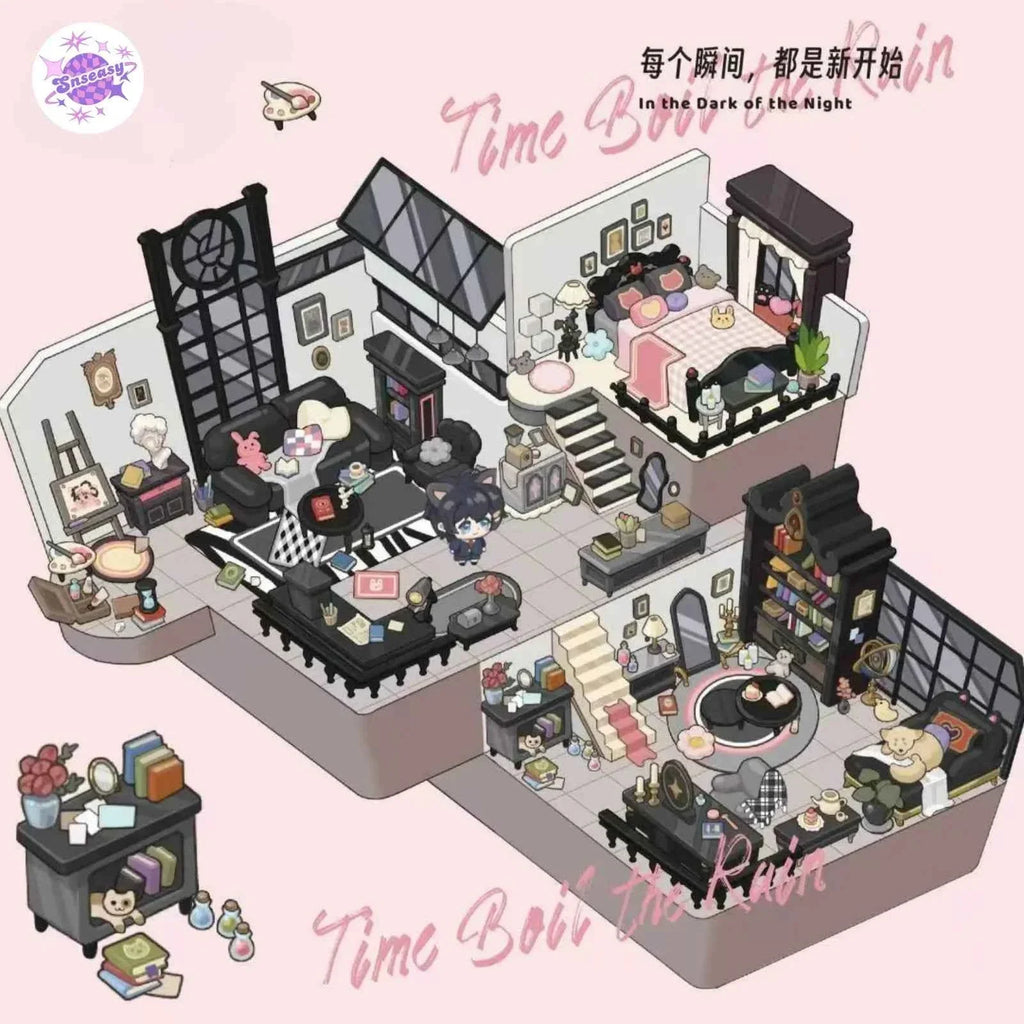 Beautiful Spring 7.0 – 3D Miniature Sticker Scenes - 4 Theme Sets: Black Pink Room | Light Pink Room | Rainforest Room | European Room