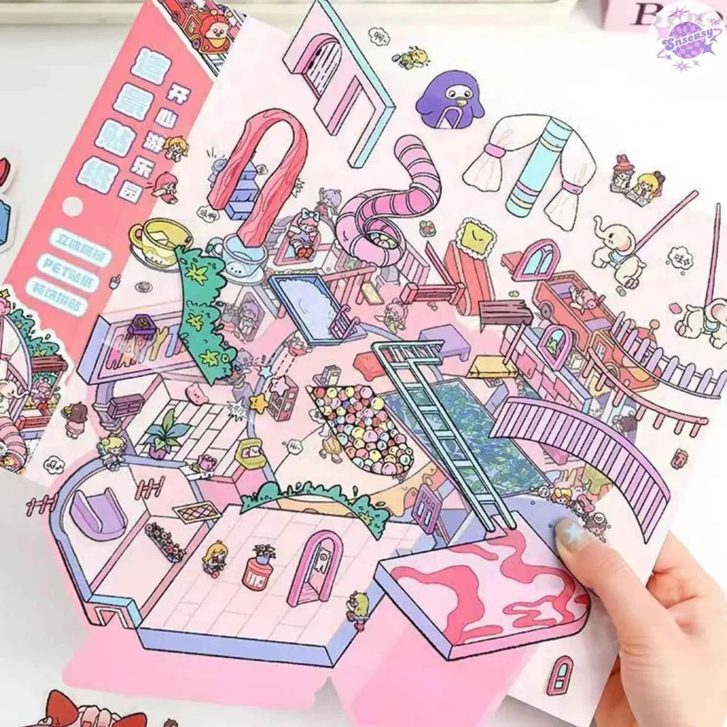 Plus Childlike World – 3D Miniature Sticker Scenes - 2 Theme Sets: Childlike World | Happy Land