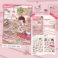 Cute Girl – 3D Miniature Sticker Scenes - 4 Theme Sets: Kitchen | Flower Shop | Art Store | Bakery