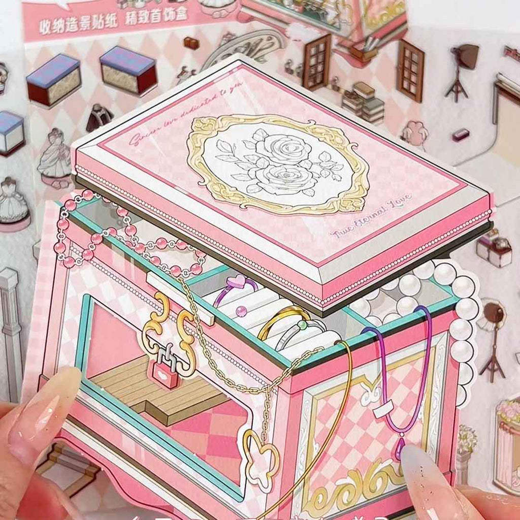 Magical Realm 6.0 – Flip-Lid Design 3D Sticker Scenes – 4 Theme Sets: Jewelry Box | Retro Radio | Work Day | Sweet Cake