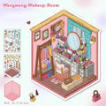 Room Corners – 3D Miniature Sticker Scenes – 4 Theme Sets: Study Corner | Time Mini Store | Cute Makeup Room | Doll Gaming Room