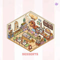 A Day with Cute Bear – 3D Scene Sticker with Bonus Magnetic Sheet – 4 Theme Sets: Stay-at-Home | Work | Camping | Desserts