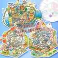 Plus Drifting Bottle – 3D Miniature Sticker Scenes - 3 Theme Sets: Apple Factory | Town Drift | Ice Cream Factory
