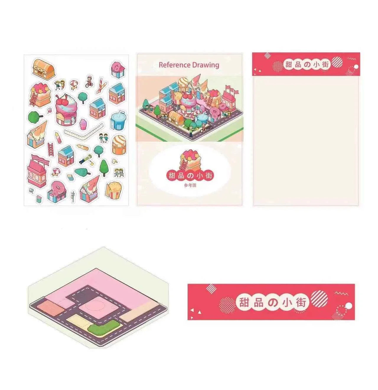 Childhood Dreams 3D Isometric Room Stickers - 4 Theme Sets: Pool Party | Arcade | Pink Loft | Dessert Street