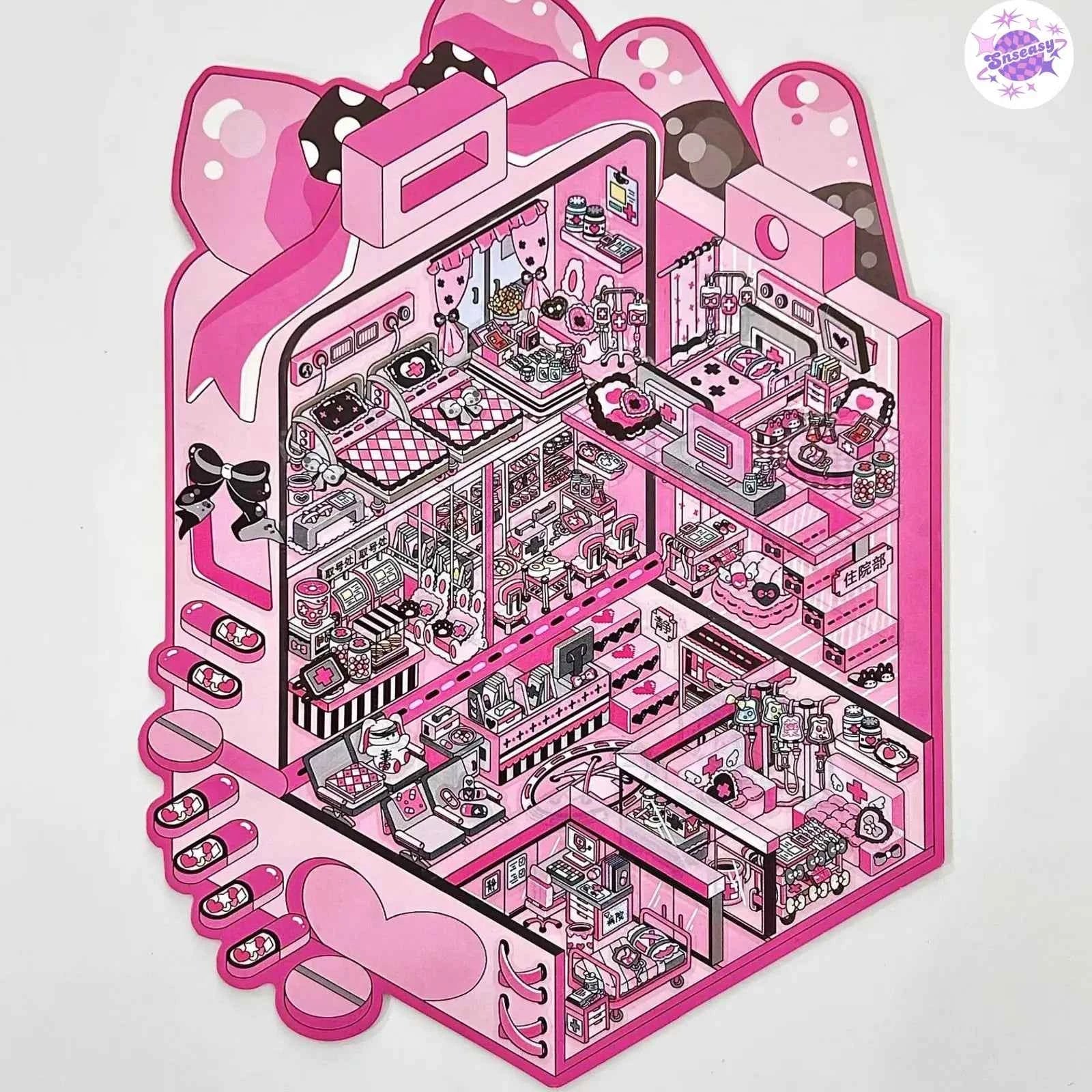 Plus Business of the Day 14.0 – 3D Miniature Sticker Scenes - 4 Theme Sets: Sweet Clinic | Ghost Hotel | Dance Hall | Tomato Express