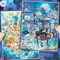 Plus Fun World – 3D Miniature Sticker Scenes - 2 Theme Sets: Peach Blossom Spring | Ghost Market