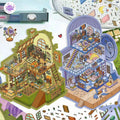 Plus Plant Research Institute 51.0 – 3D Miniature Sticker Scenes - 2 Theme Sets: Plant Research Institute | Starry Fantasy House