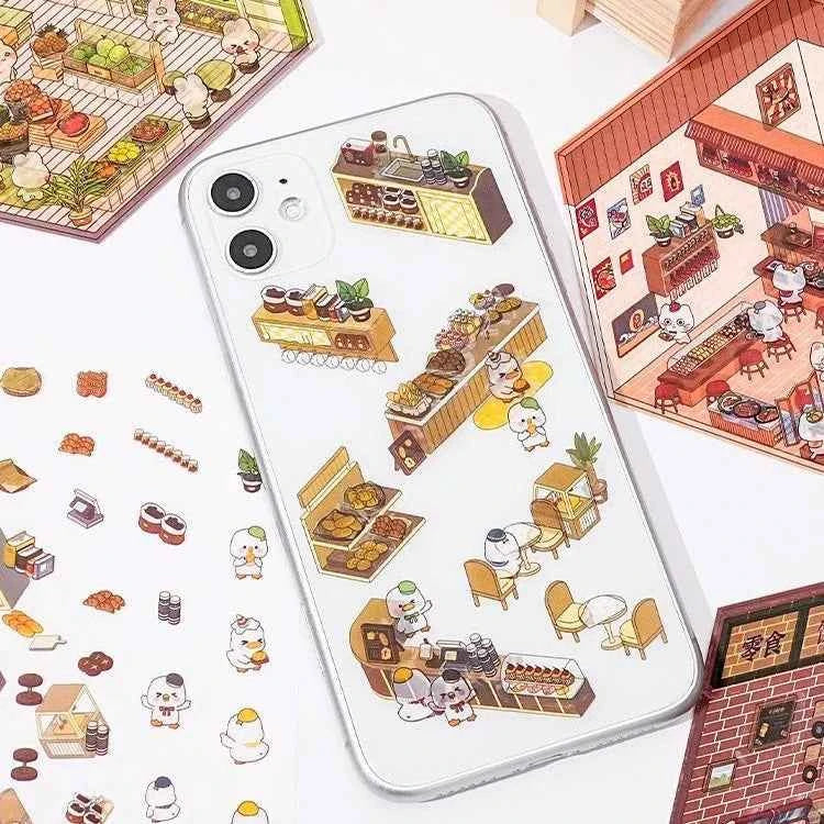 Miniature World 3D Scene Stickers - 4 Theme Sets: Izakaya | Convenience Store | Fresh Fruit | Bakery Shop