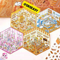Cute Animal 3D Room Stickers - 4 Theme Sets: Pink Pony House | Bear Bakery | Puppy Restaurant | Capybara Supermarket