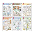 Samoyed's Day 3D Isometric Room Stickers - 6 Theme Sets: Samoyed Grocery Store | Samoyed Library | Samoyed Buffet | Samoyed Bakery Shop | Samoyed Bathroom | Panda Room