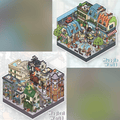 Harry Cat & Henry Cat 3D Scene Sticker 2 Theme Sets: Harry Cat and the Magic Town | Henry Cat and the Champs-Elysées