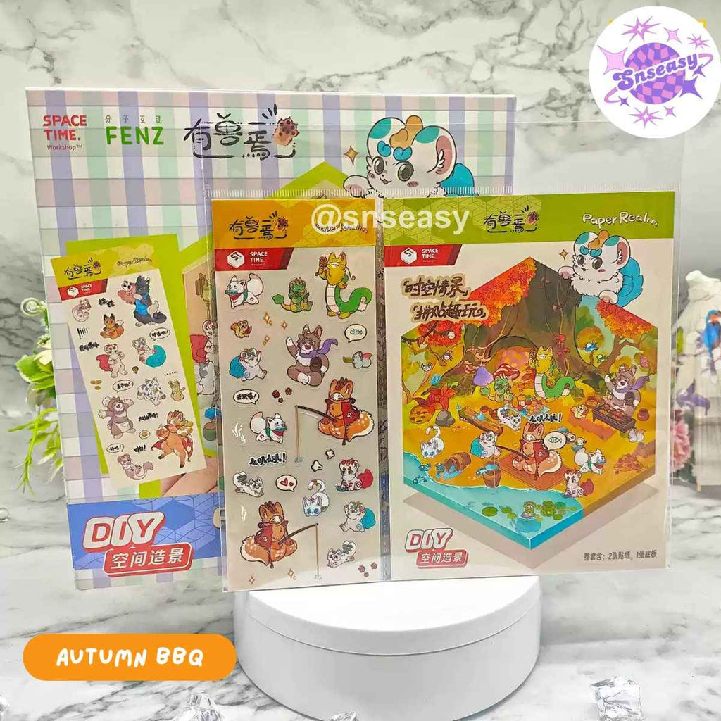 Orcs and Elves 3D Isometric Room Stickers - 8 Theme Sets: Dragon’s Castle | Elf's Daily Work | School Opening Ceremony | Happy Birthday | Birthday Party | Deer Man's Shop | Autumn BBQ | Mooncake Factory