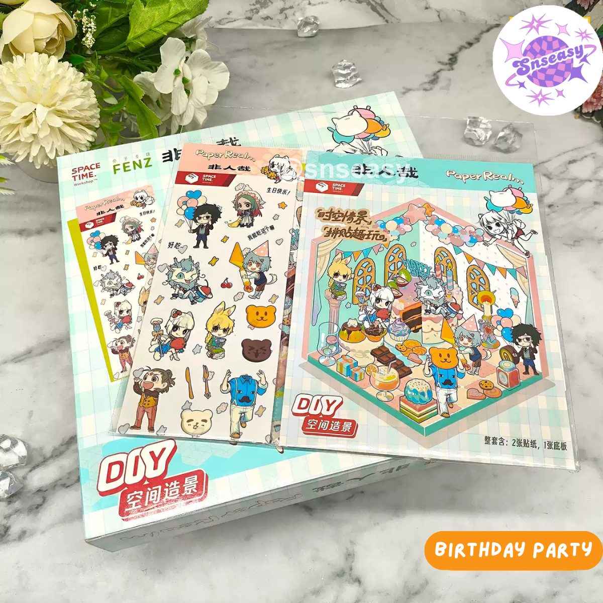 Orcs and Elves 3D Isometric Room Stickers - 8 Theme Sets: Dragon’s Castle | Elf's Daily Work | School Opening Ceremony | Happy Birthday | Birthday Party | Deer Man's Shop | Autumn BBQ | Mooncake Factory