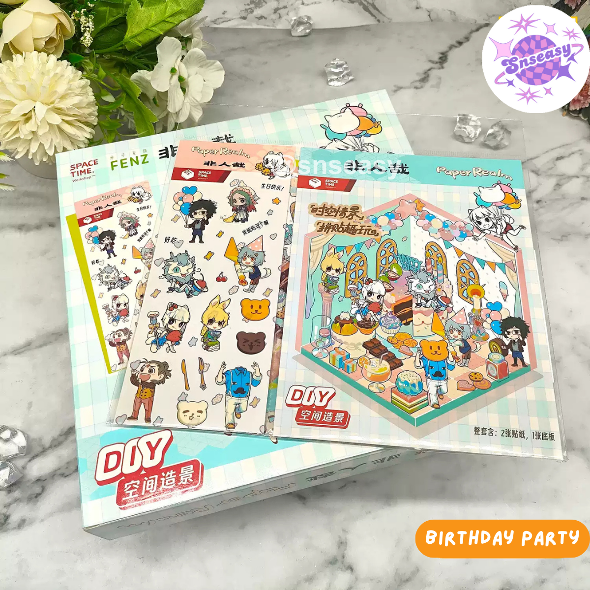 Orcs and Elves 3D Isometric Room Stickers - 8 Theme Sets: Dragon’s Castle | Elf's Daily Work | School Opening Ceremony | Happy Birthday | Birthday Party | Deer Man's Shop | Autumn BBQ | Mooncake Factory