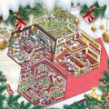 Christmas Limited 3D Isometric Room Stickers - 4 Theme Sets: Christmas Family Party | Christmas Gift Shop | Panda Dessert Shop | Chick Burger Shop