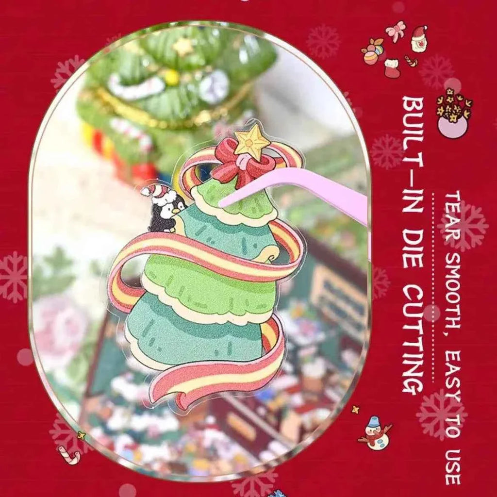 Christmas Limited 3D Isometric Room Stickers - 4 Theme Sets: Christmas Family Party | Christmas Gift Shop | Panda Dessert Shop | Chick Burger Shop