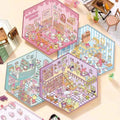 Sanrio Cute Hello Kitty 3D Isometric Room Stickers Scene - 4 Theme Sets: Music Party | Dessert House | Arcade | Library