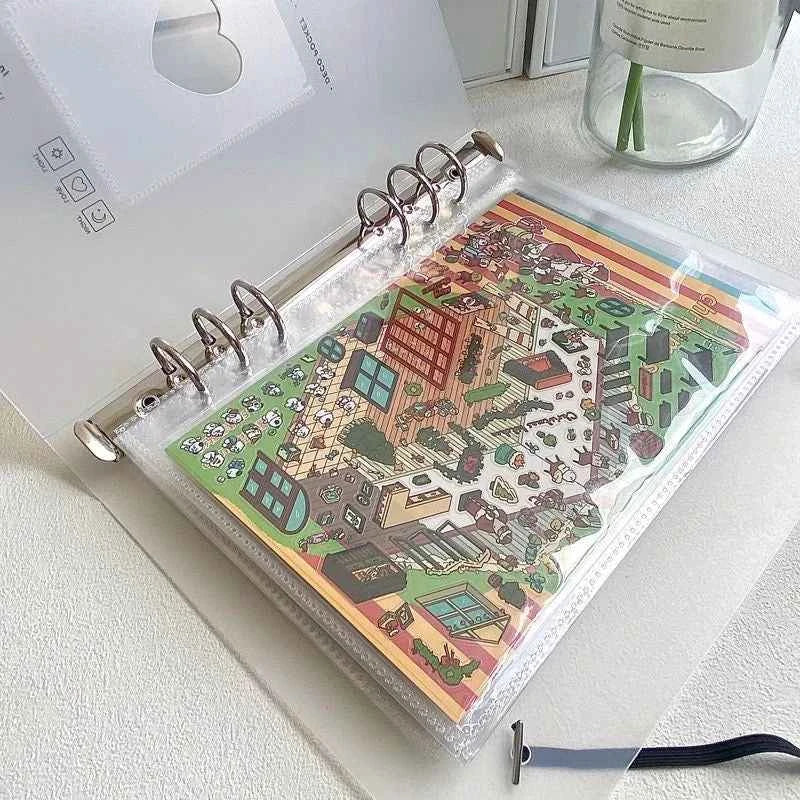 A4 A5 Loose-Leaf Scene Sticker Storage Album - for 3D Room Stickers, Polaroids, Postcards, and Journaling Cards