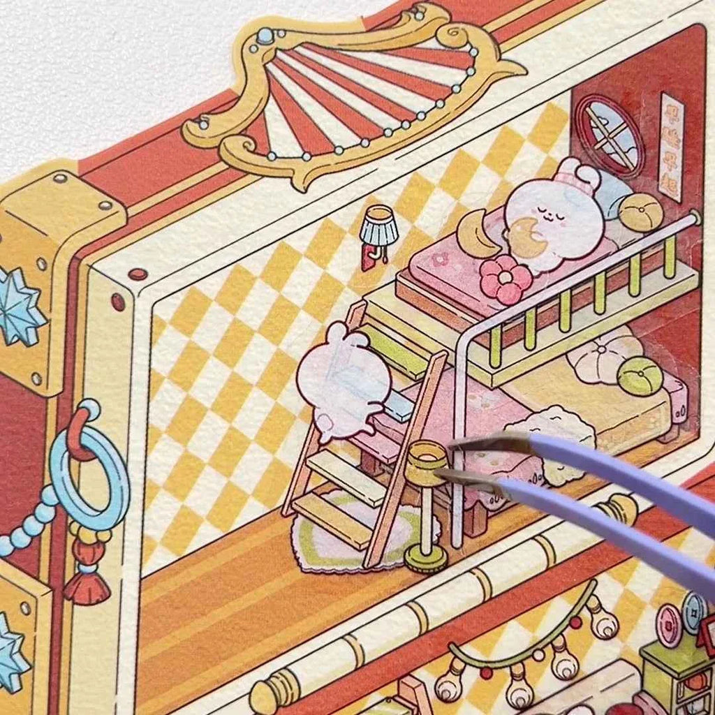 Magical Realm 3D Isometric Room Stickers - 4 Theme Sets: Book of Magic House | Treasure Chest Magic Restaurant | Treasure Chest Paradise | Cabinet Wonderland