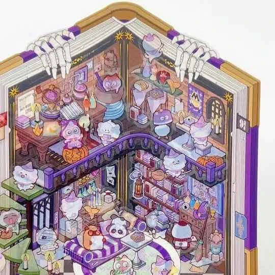 Magical Realm 3D Isometric Room Stickers - 4 Theme Sets: Book of Magic House | Treasure Chest Magic Restaurant | Treasure Chest Paradise | Cabinet Wonderland