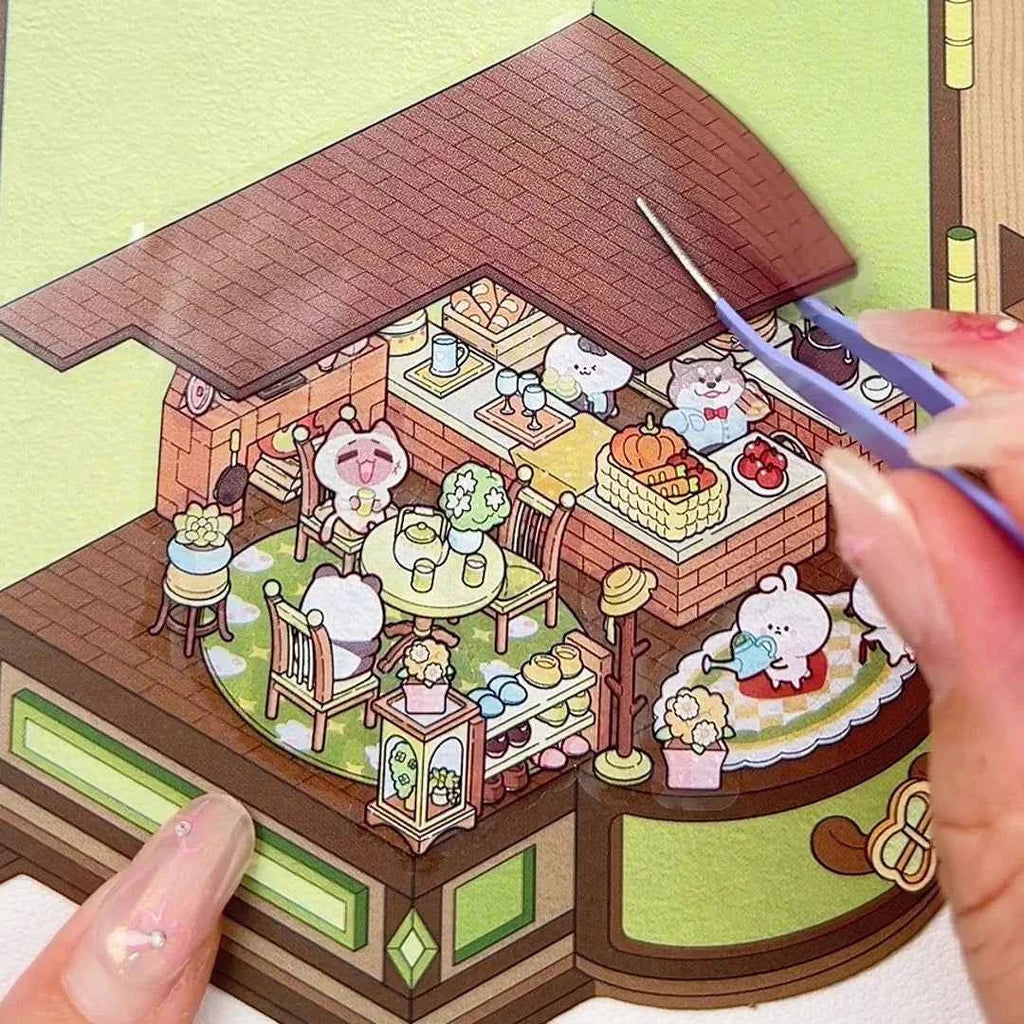 Magical Realm 3D Isometric Room Stickers - 4 Theme Sets: Book of Magic House | Treasure Chest Magic Restaurant | Treasure Chest Paradise | Cabinet Wonderland