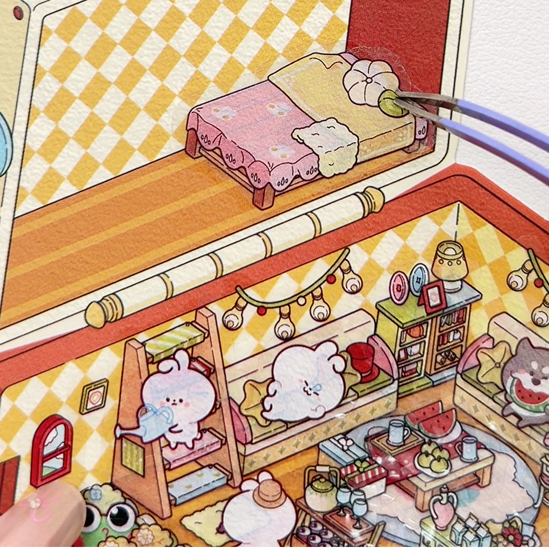 Magical Realm 3D Isometric Room Stickers - 4 Theme Sets: Book of Magic House | Treasure Chest Magic Restaurant | Treasure Chest Paradise | Cabinet Wonderland
