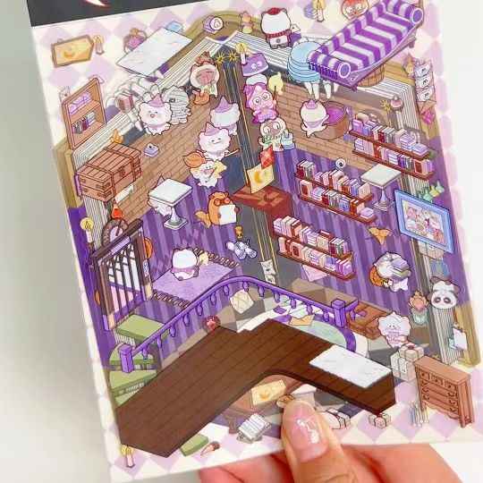 Magical Realm 3D Isometric Room Stickers - 4 Theme Sets: Book of Magic House | Treasure Chest Magic Restaurant | Treasure Chest Paradise | Cabinet Wonderland