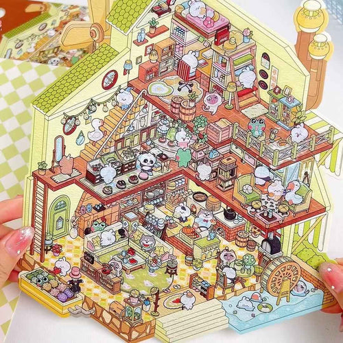 3-Story Grand Buildings 3D Isometric Room Stickers - 2 Theme Sets: 3 Story Villa | Magical Castle