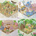 Lion’s World Tour – 3D Miniature Scene Stickers – 4 Theme Sets: Egypt Pyramid | Roman Colosseum | Jungle Tribe | Romantic Turkey
