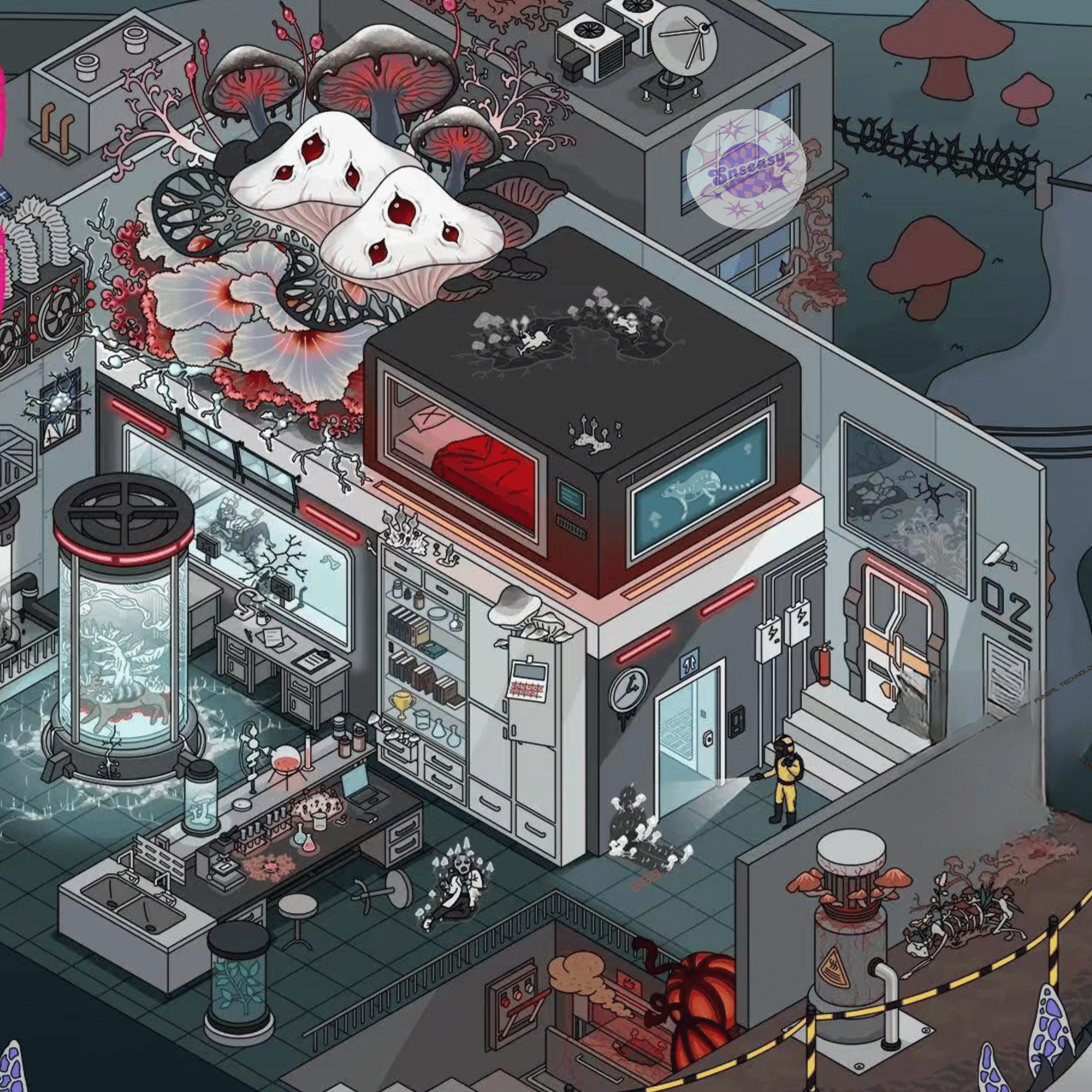 Biochemical Horror Series – Plus Size 3D Miniature Scene Stickers – 3 Theme Sets: Bio Lab | Bio Factory | Bio Hospital