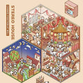 Chinese New Year Panda 3D Isometric Room Stickers - 4 Theme Sets: Panda House | Panda Lantern Fair | Panda Music Place | Panda Inn