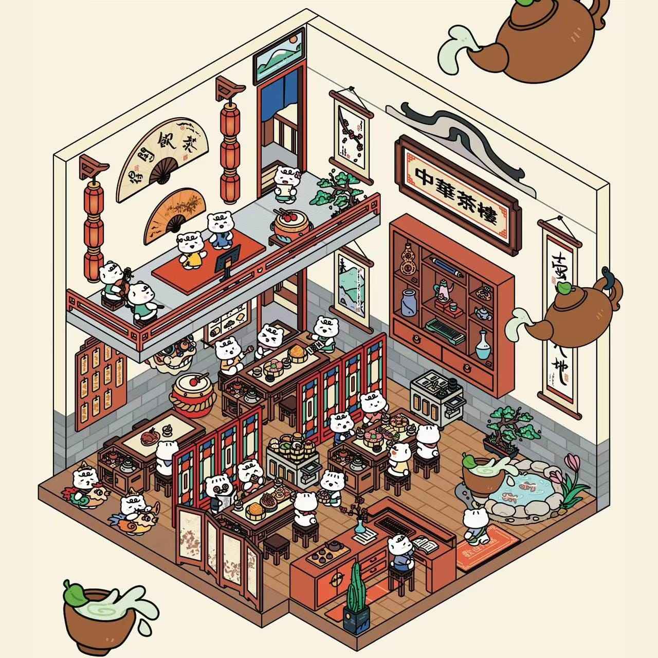 Migi’s Simulation Business 3D Isometric Room Stickers - 4 Theme Sets: Pet Store | Aquarium | Farm | Restaurant