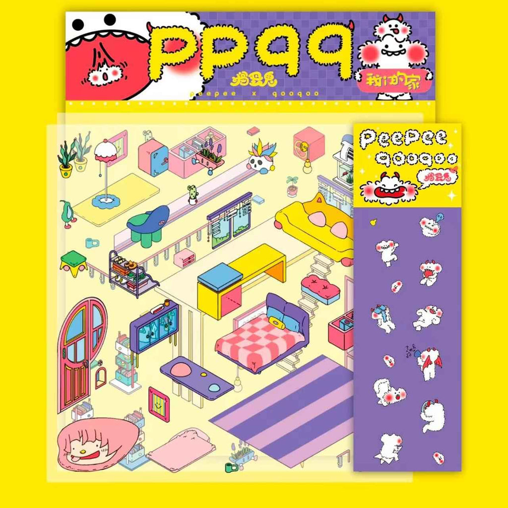 Mischief Maker Series 3D Isometric Room Stickers - 6 Theme Sets: Christmas Party | Candy House | Our Home | Valentine's Beach | Dessert Shop | Halloween Wonderland with Luminous