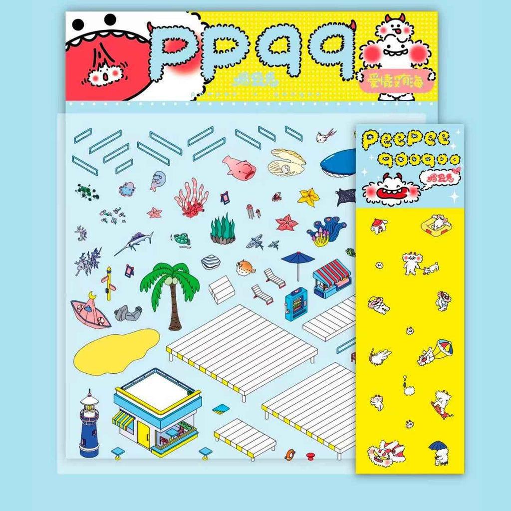 Mischief Maker Series 3D Isometric Room Stickers - 6 Theme Sets: Christmas Party | Candy House | Our Home | Valentine's Beach | Dessert Shop | Halloween Wonderland with Luminous