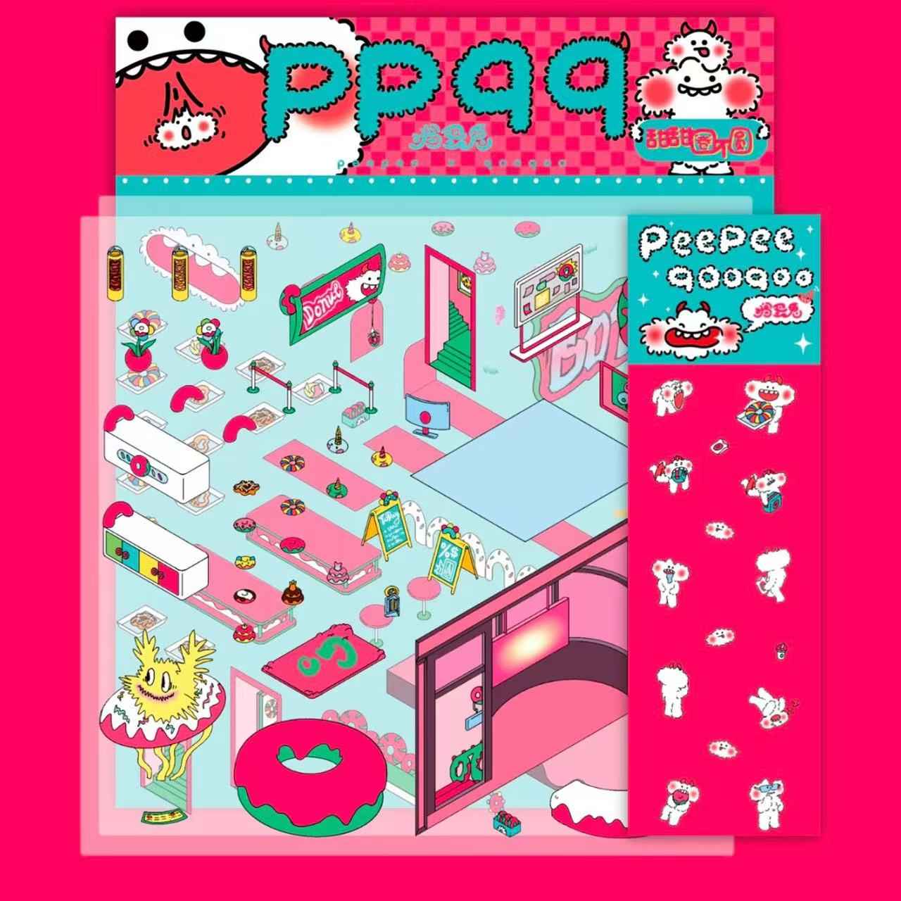 Mischief Maker Series 3D Isometric Room Stickers - 6 Theme Sets: Christmas Party | Candy House | Our Home | Valentine's Beach | Dessert Shop | Halloween Wonderland with Luminous