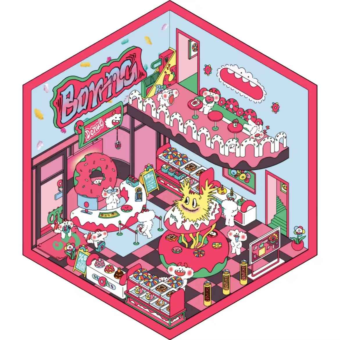 Mischief Maker Series 3D Isometric Room Stickers - 6 Theme Sets: Christmas Party | Candy House | Our Home | Valentine's Beach | Dessert Shop | Halloween Wonderland with Luminous