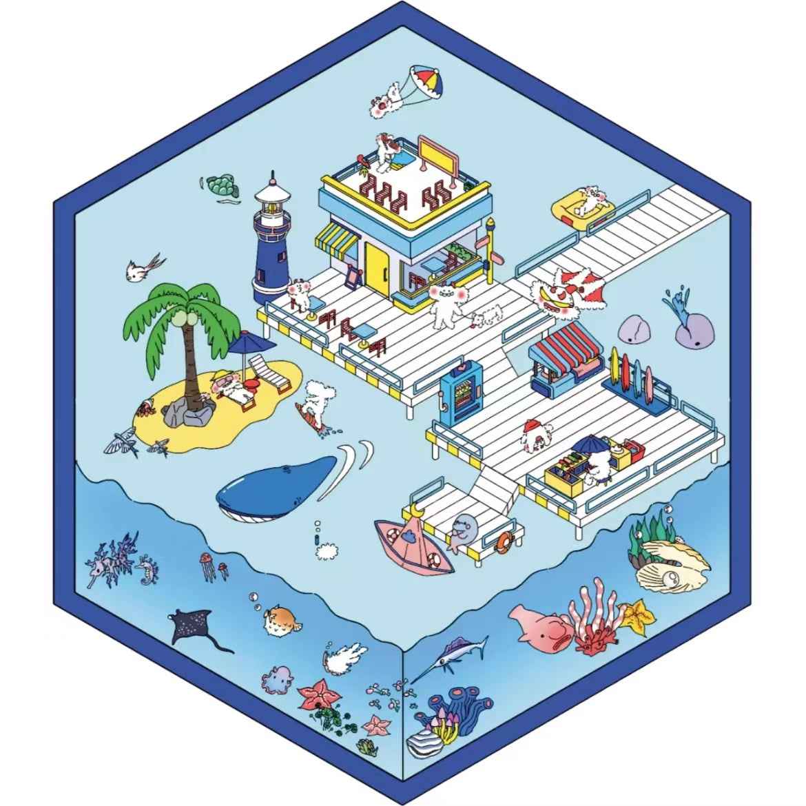 Mischief Maker Series 3D Isometric Room Stickers - 6 Theme Sets: Christmas Party | Candy House | Our Home | Valentine's Beach | Dessert Shop | Halloween Wonderland with Luminous